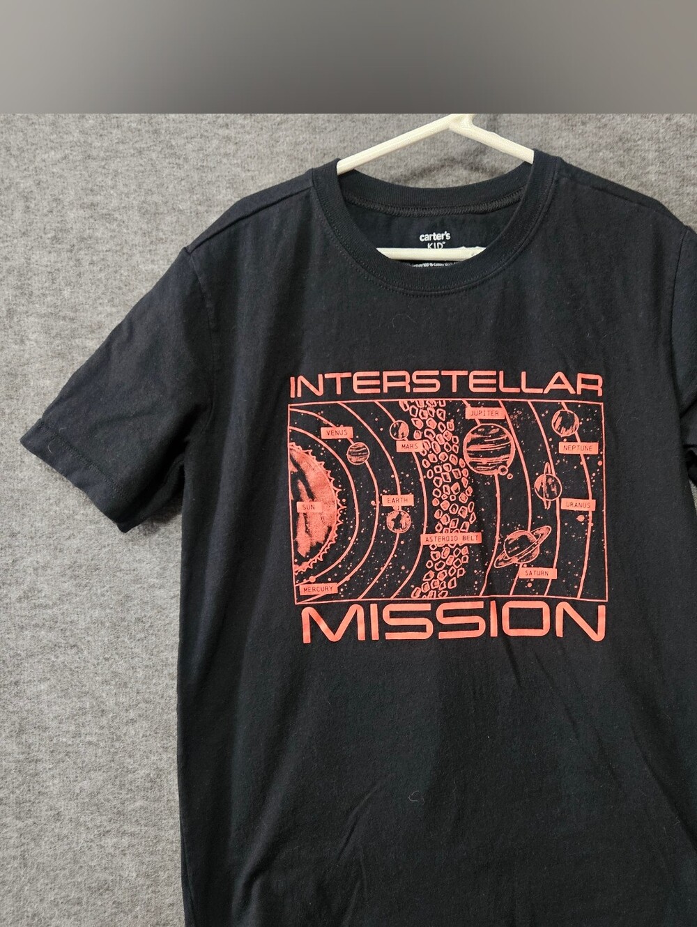 Carter's Interstellar Mission Graphic Tee - Black/Red Boy's Size 14
